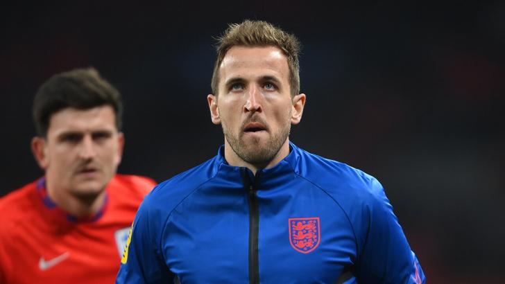England's Harry Kane and Harry Maguire
